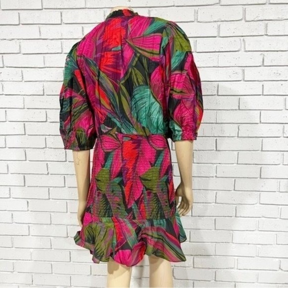 Farm Rio Women's‎ Midnight Leaves Mini Dress - Size Medium - Picture 12 of 12